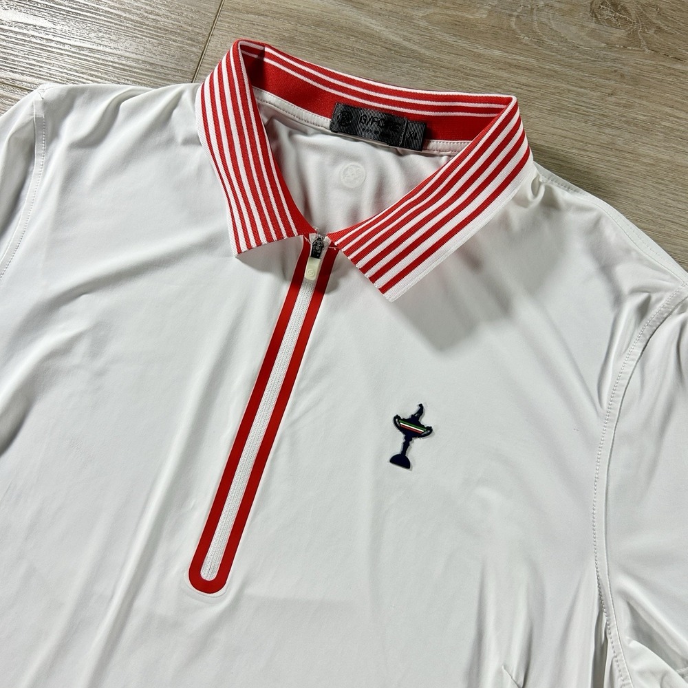 G/fore XL Featherweight Silky Tech Nylon Res Contrast Collar Golf Polo Ryder Cup
